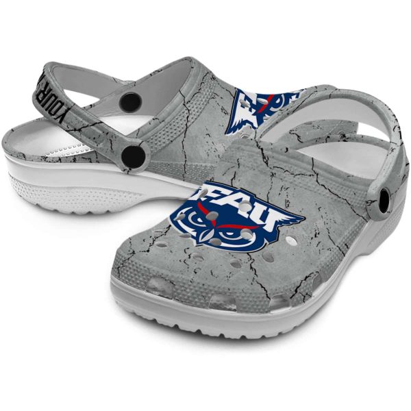 customized florida atlantic owls cracked texture clog high quality
