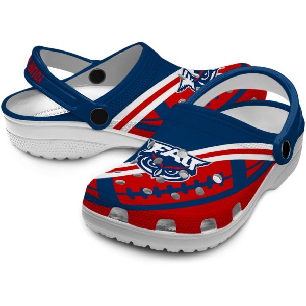 customized florida atlantic owls football motif clog high quality