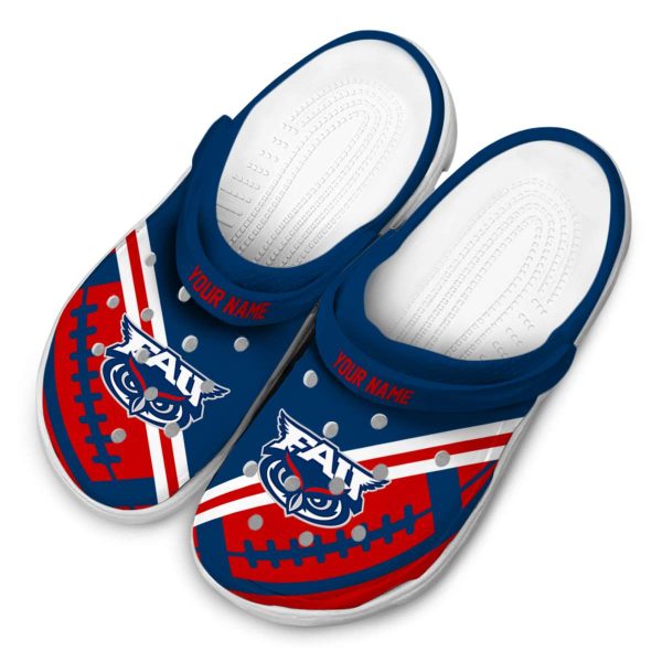 customized florida atlantic owls football motif clog latest model