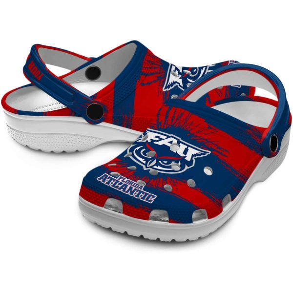 customized florida atlantic owls paint splatter graphics clog high quality