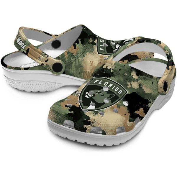 customized florida panthers camouflage craze clog high quality