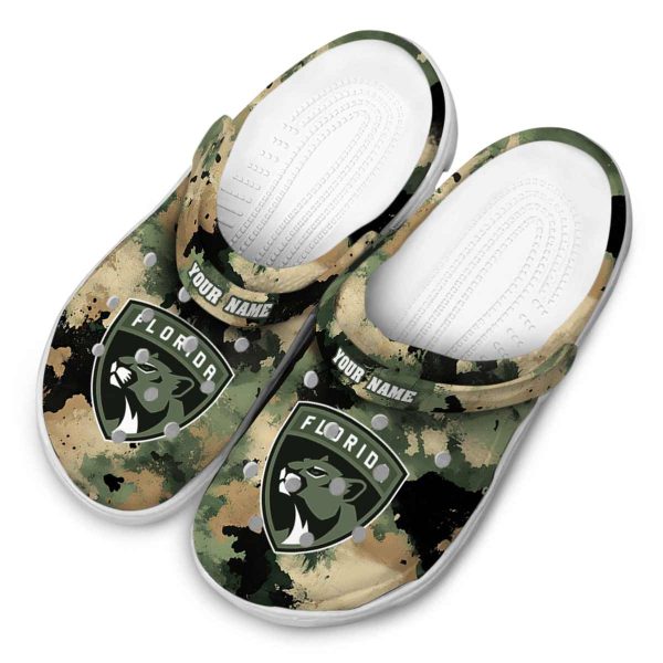 customized florida panthers camouflage craze clog latest model