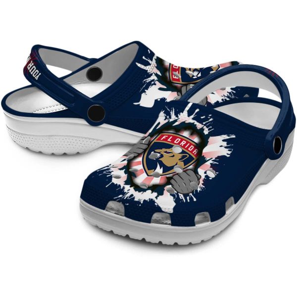 customized florida panthers gripping hand clog high quality