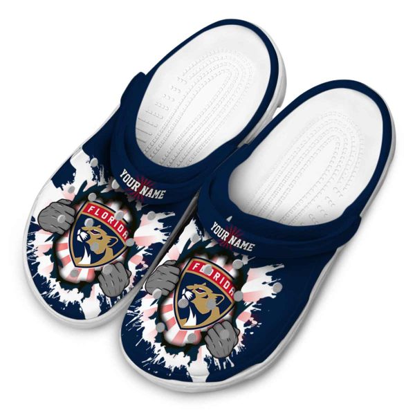 customized florida panthers gripping hand clog latest model