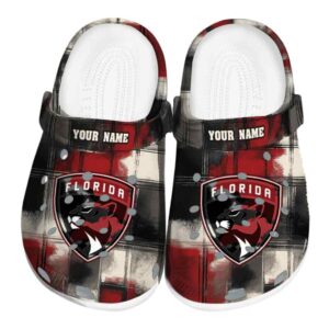 customized florida panthers plaid fusion clog best selling