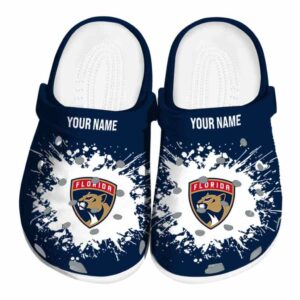 customized florida panthers splatter background clog best selling