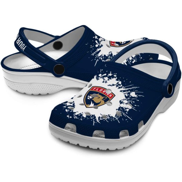 customized florida panthers splatter background clog high quality