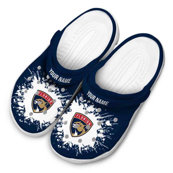 customized florida panthers splatter background clog latest model
