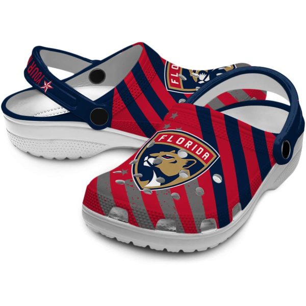 customized florida panthers star spangled graphic clog high quality