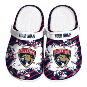 customized florida panthers zigzag paint burst clog best selling