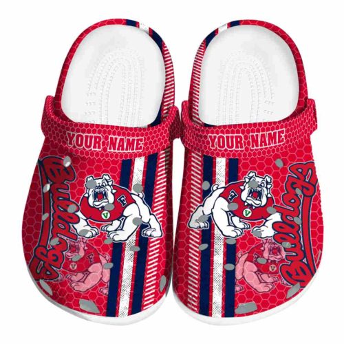 customized fresno state bulldogs contrasting stripes clog best selling