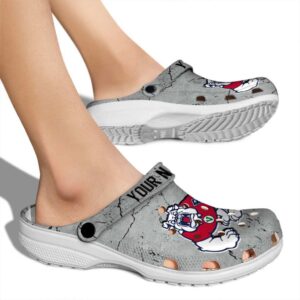 customized fresno state bulldogs cracked texture clog fashion forward