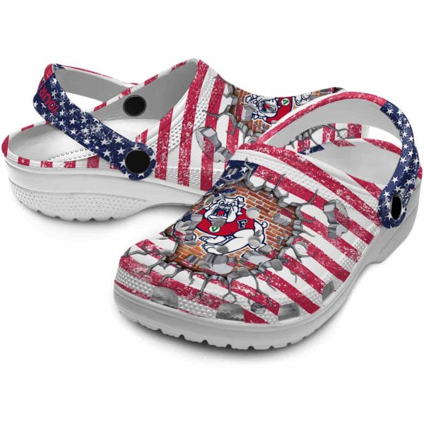 customized fresno state bulldogs freedom splinter clog high quality