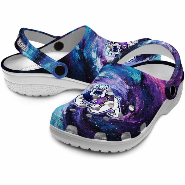 customized fresno state bulldogs galaxy swirl clog high quality