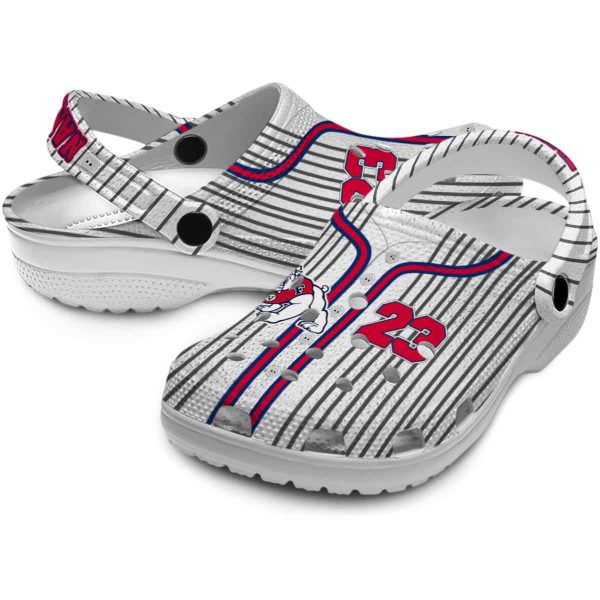 customized fresno state bulldogs pinstripe pattern clog high quality
