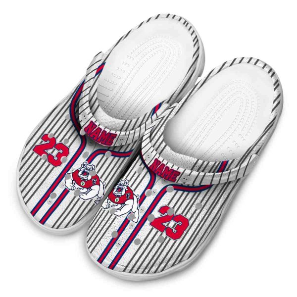 customized fresno state bulldogs pinstripe pattern clog latest model