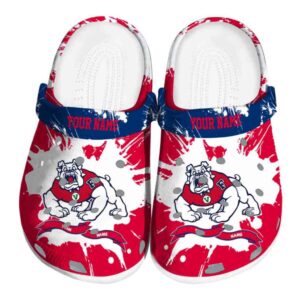 customized fresno state bulldogs splatter pattern clog best selling