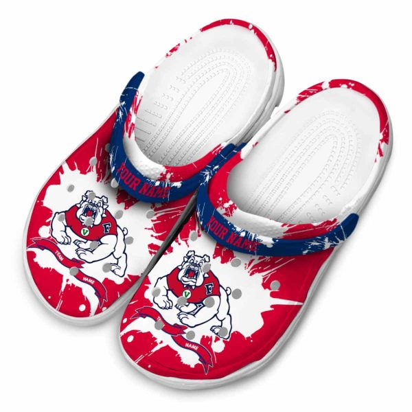 customized fresno state bulldogs splatter pattern clog latest model