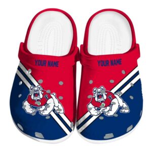 customized fresno state bulldogs striped accents clog best selling