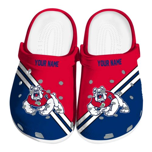 customized fresno state bulldogs striped accents clog best selling