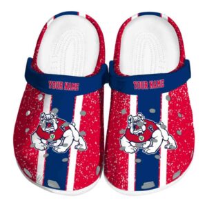 customized fresno state bulldogs vertical stripes clog best selling