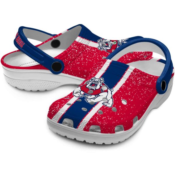 customized fresno state bulldogs vertical stripes clog high quality