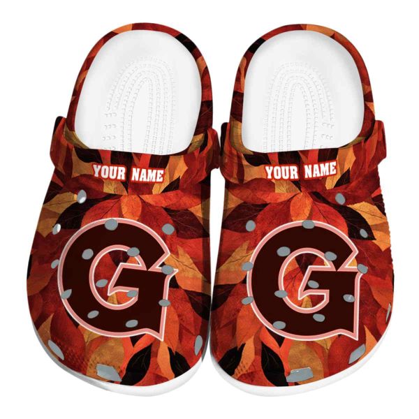 customized georgetown hoyas autumn leaves clog best selling