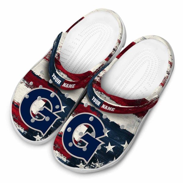customized georgetown hoyas patriotic stripes clog latest model