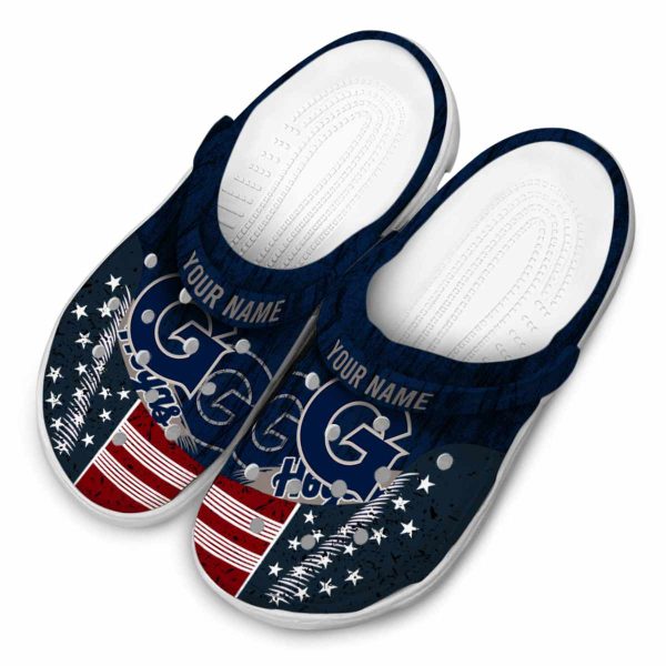 customized georgetown hoyas star spangled side pattern clog latest model