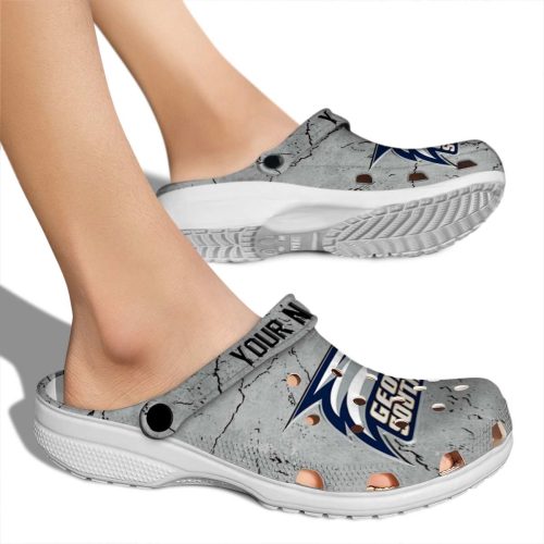 customized georgia southern eagles cracked texture clog fashion forward