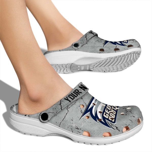 customized georgia southern eagles cracked texture clog fashion forward