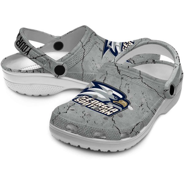customized georgia southern eagles cracked texture clog high quality
