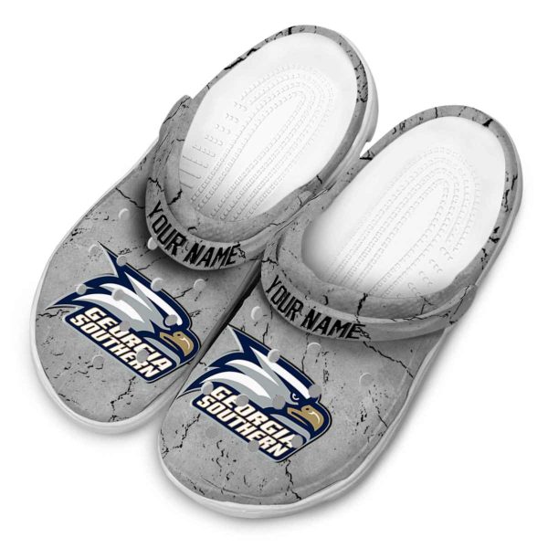 customized georgia southern eagles cracked texture clog latest model