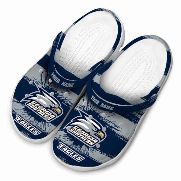 customized georgia southern eagles paint splatter graphics clog latest model