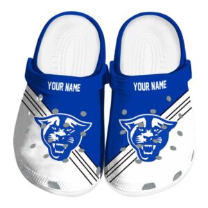 customized georgia state panthers striped accents clog best selling