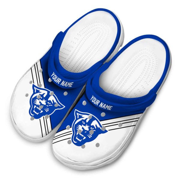 customized georgia state panthers striped accents clog latest model