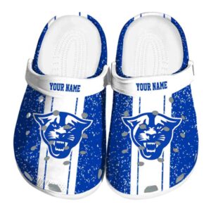 customized georgia state panthers vertical stripes clog best selling