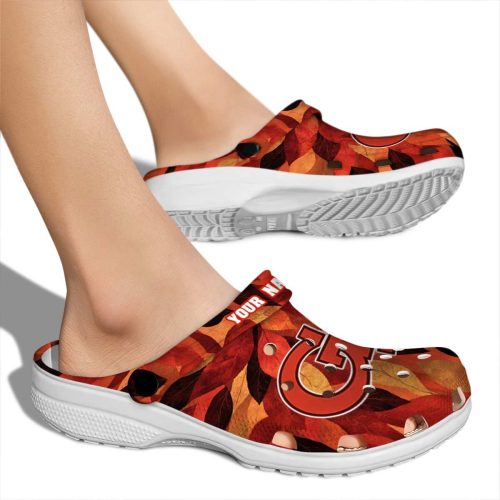 customized georgia tech yellow jackets autumn leaves clog fashion forward