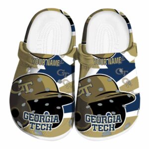 customized georgia tech yellow jackets baseball helmet clog best selling