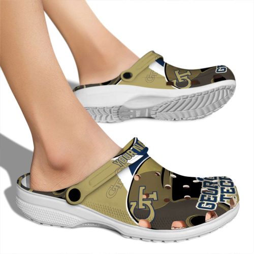 customized georgia tech yellow jackets baseball helmet clog fashion forward