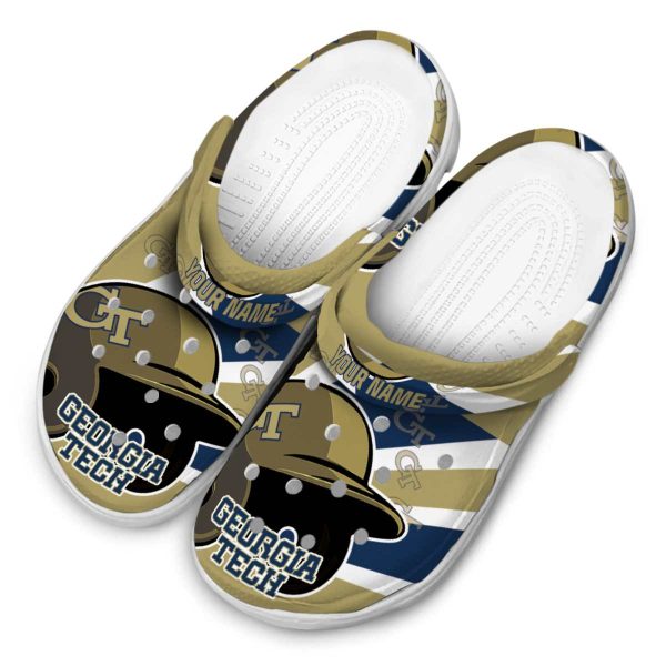 customized georgia tech yellow jackets baseball helmet clog latest model