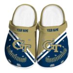 customized georgia tech yellow jackets baseball motif clog best selling