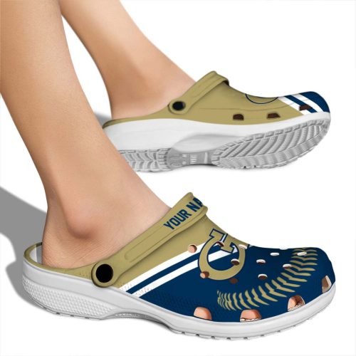 customized georgia tech yellow jackets baseball motif clog fashion forward