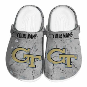 customized georgia tech yellow jackets cracked texture clog best selling