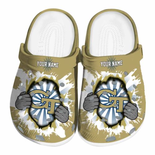customized georgia tech yellow jackets gripping hand clog best selling