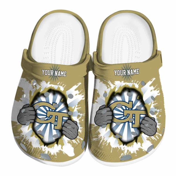 customized georgia tech yellow jackets gripping hand clog best selling