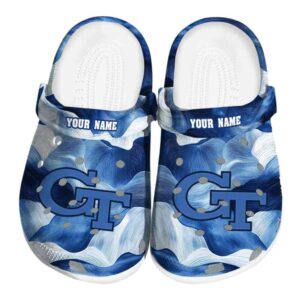 customized georgia tech yellow jackets ocean waves clog best selling