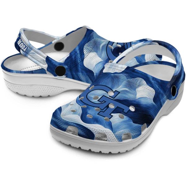 customized georgia tech yellow jackets ocean waves clog high quality