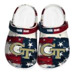 customized georgia tech yellow jackets patriotic stripes clog best selling