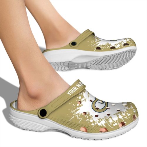 customized georgia tech yellow jackets splatter background clog fashion forward
